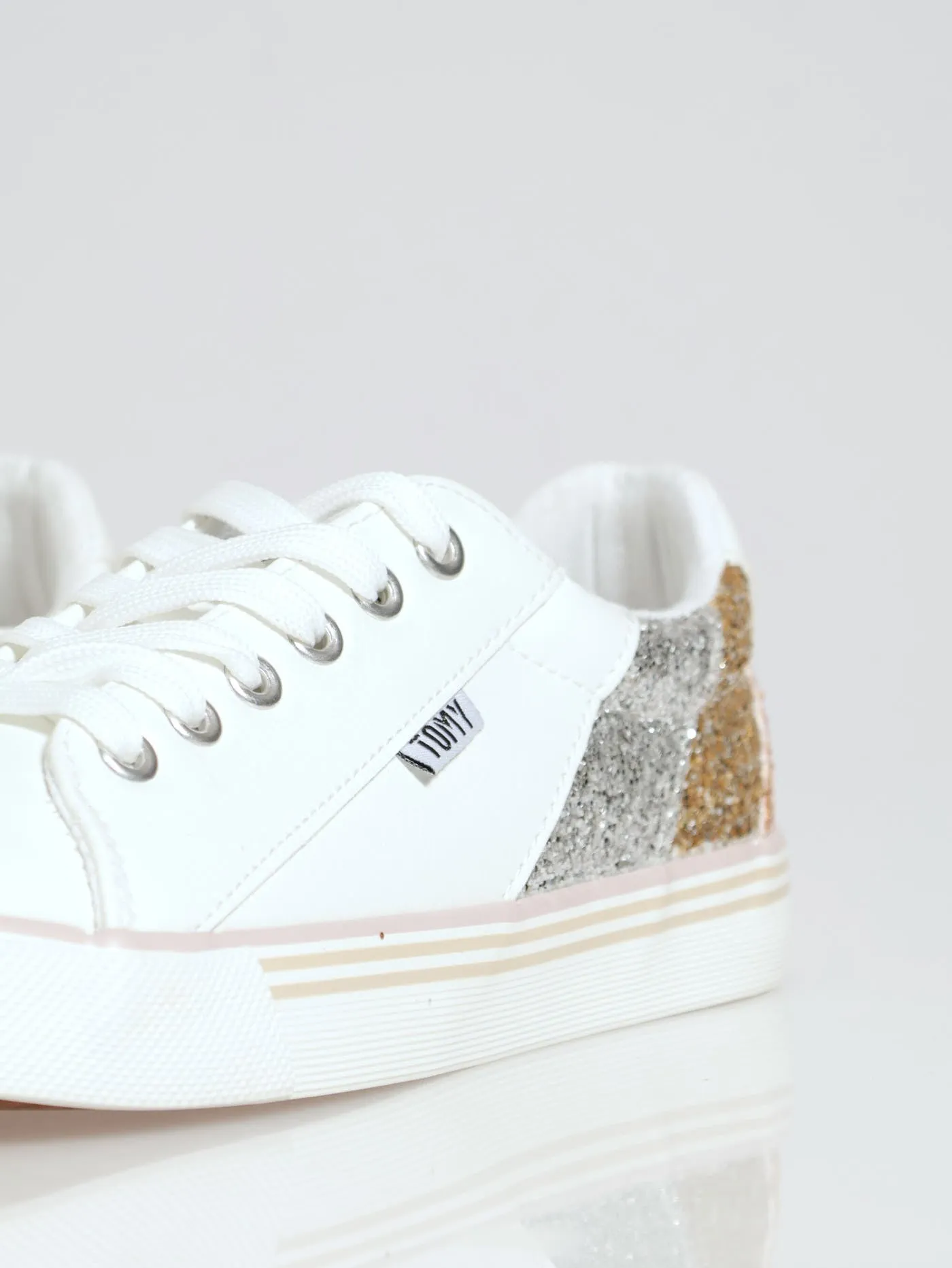 Melina Glitter Lace Up Sneaker - White sold by Edgars product image thumbnail 4