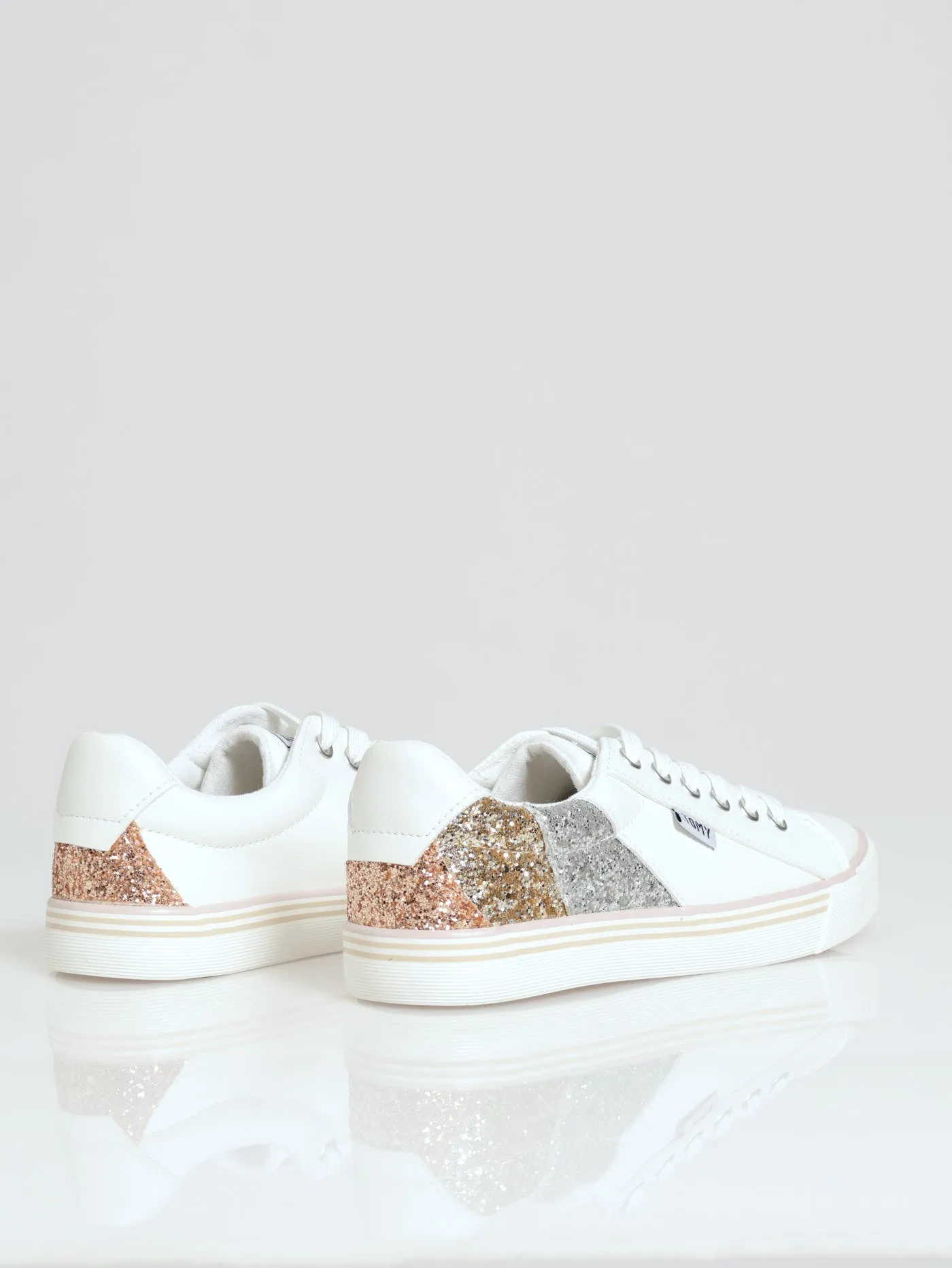Melina Glitter Lace Up Sneaker - White sold by Edgars product image thumbnail 3