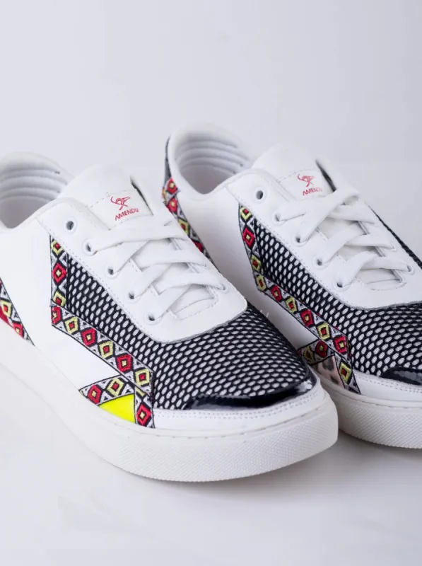 Men's Low Top Multi Colour Sneaker - White sold by Edgars