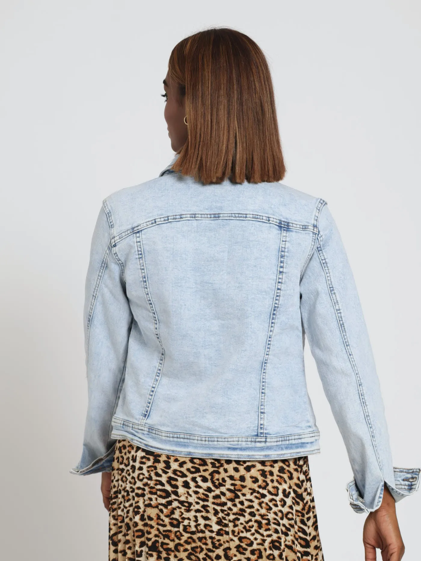 Long Sleeve Classic Denim Trucker Jacket - Acid Wash Light sold by Edgars product image thumbnail 3