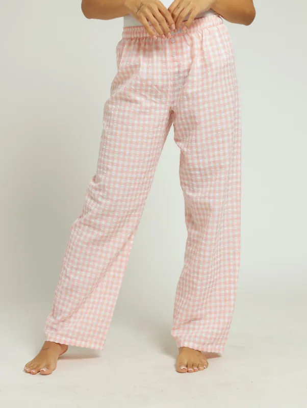 Gingham Check Woven Boxer Pants - Pink sold by Edgars