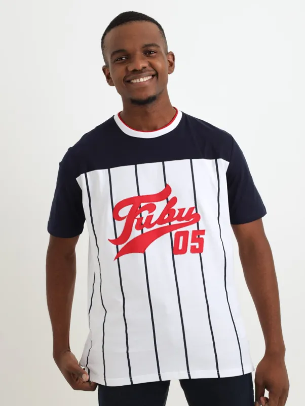 Men's Yankee Tee - White/Navy sold by Edgars