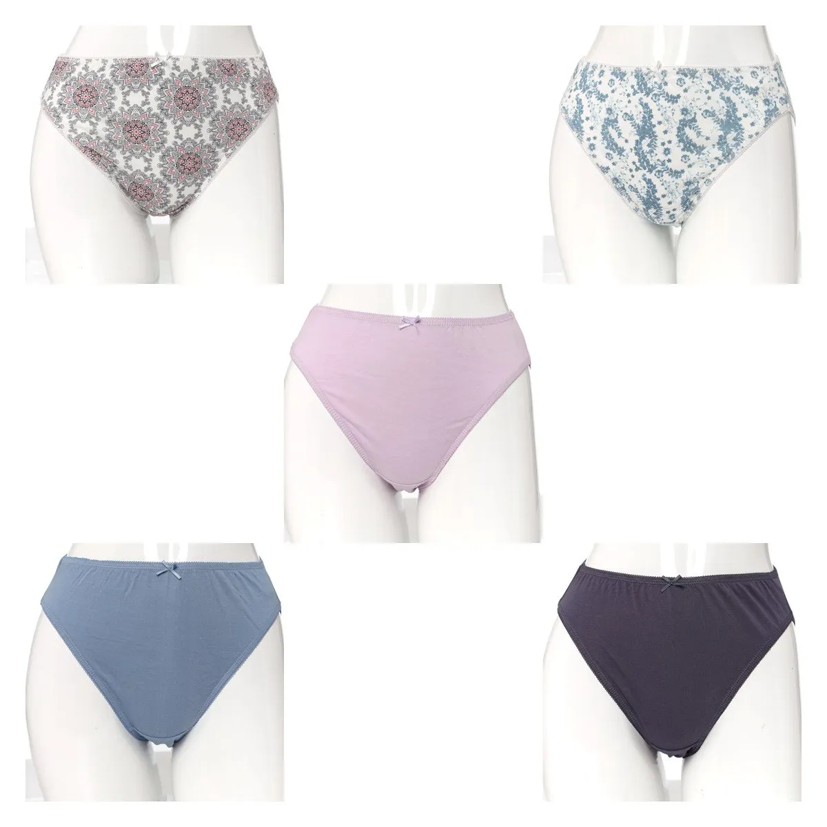 Ladies 5 Pack Cotton Hi-Cut Panty - Lavender sold by Edgars