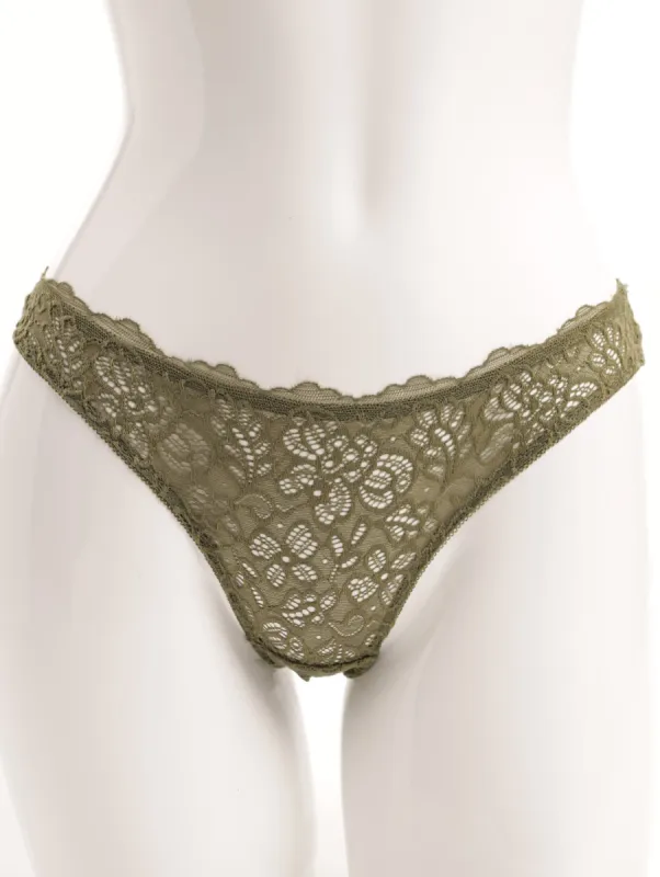 Ladies Scallop Lace Panty - Fatigue sold by Edgars