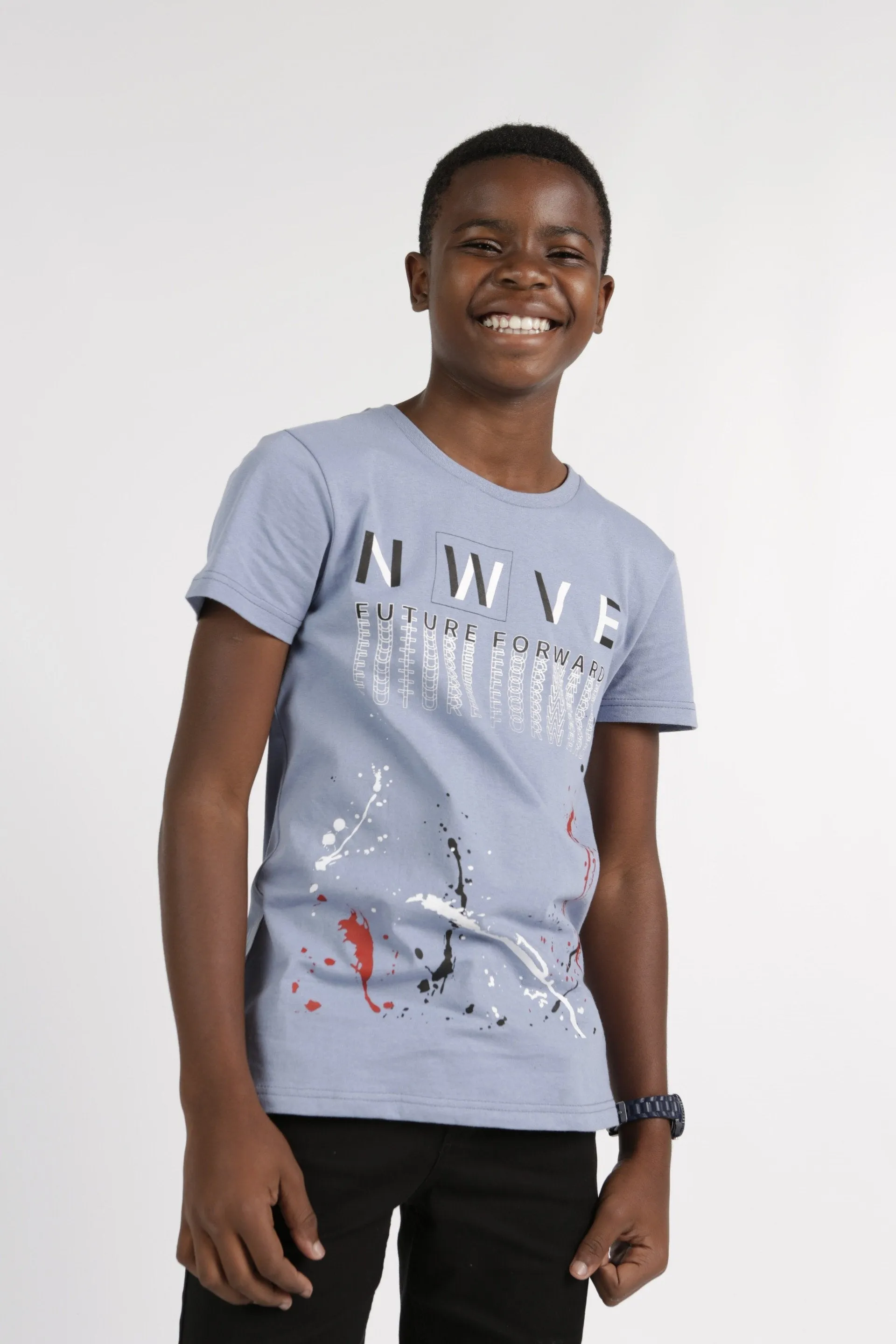 Boys Short Sleeve Tee - Denim Blue sold by Edgars