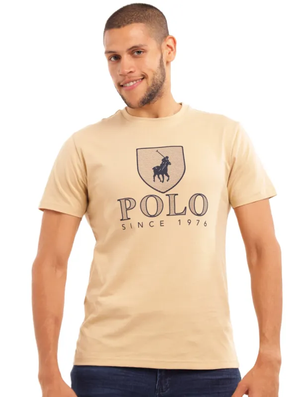 Men's Cory Crest Tee - Camel sold by Edgars