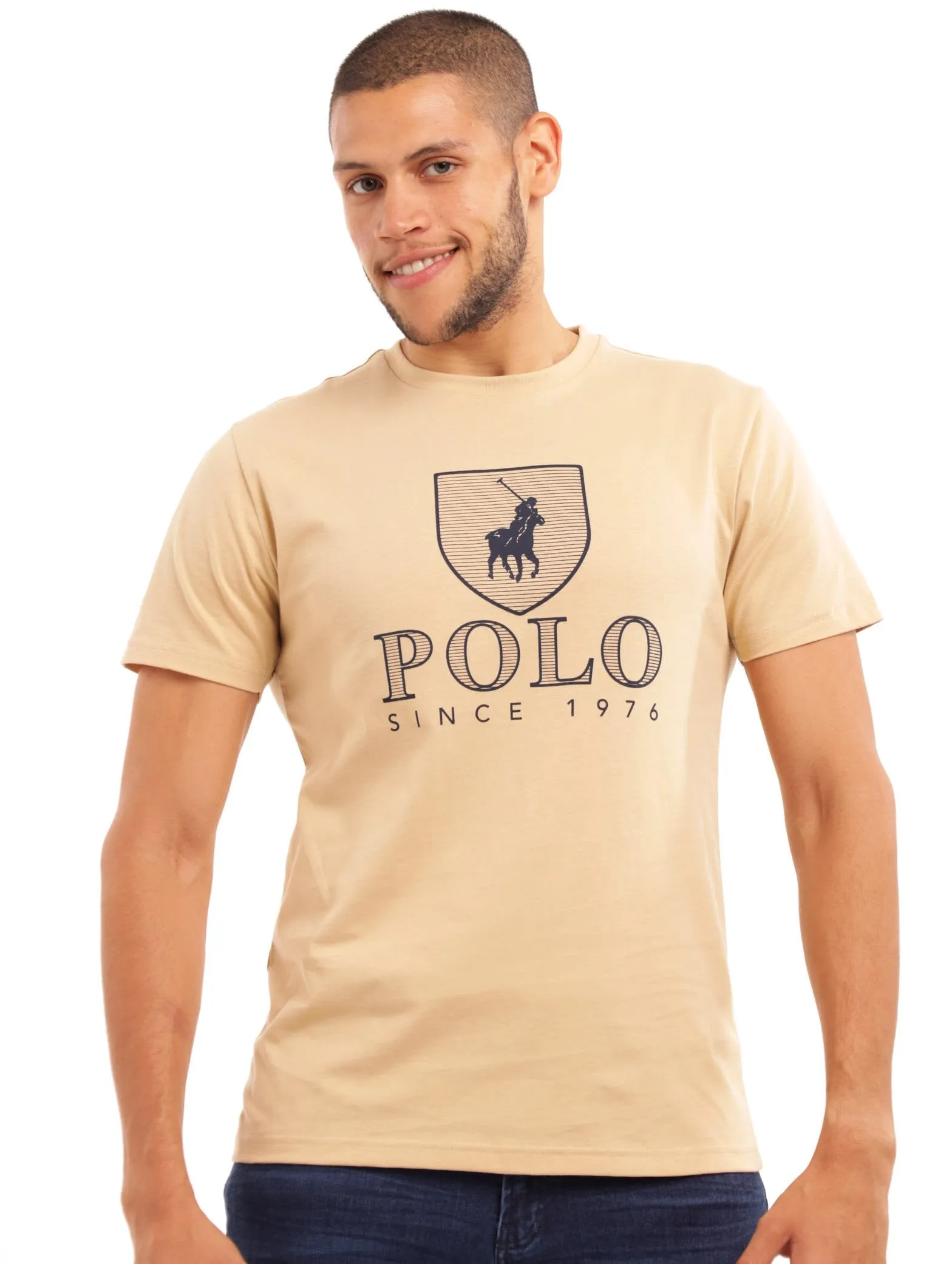 Men's Cory Crest Tee - Camel sold by Edgars