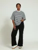 Drop Shoulder Stripe Boxy Tee - Black/White sold by Edgars
