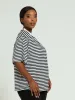 Drop Shoulder Stripe Boxy Tee - Black/White sold by Edgars