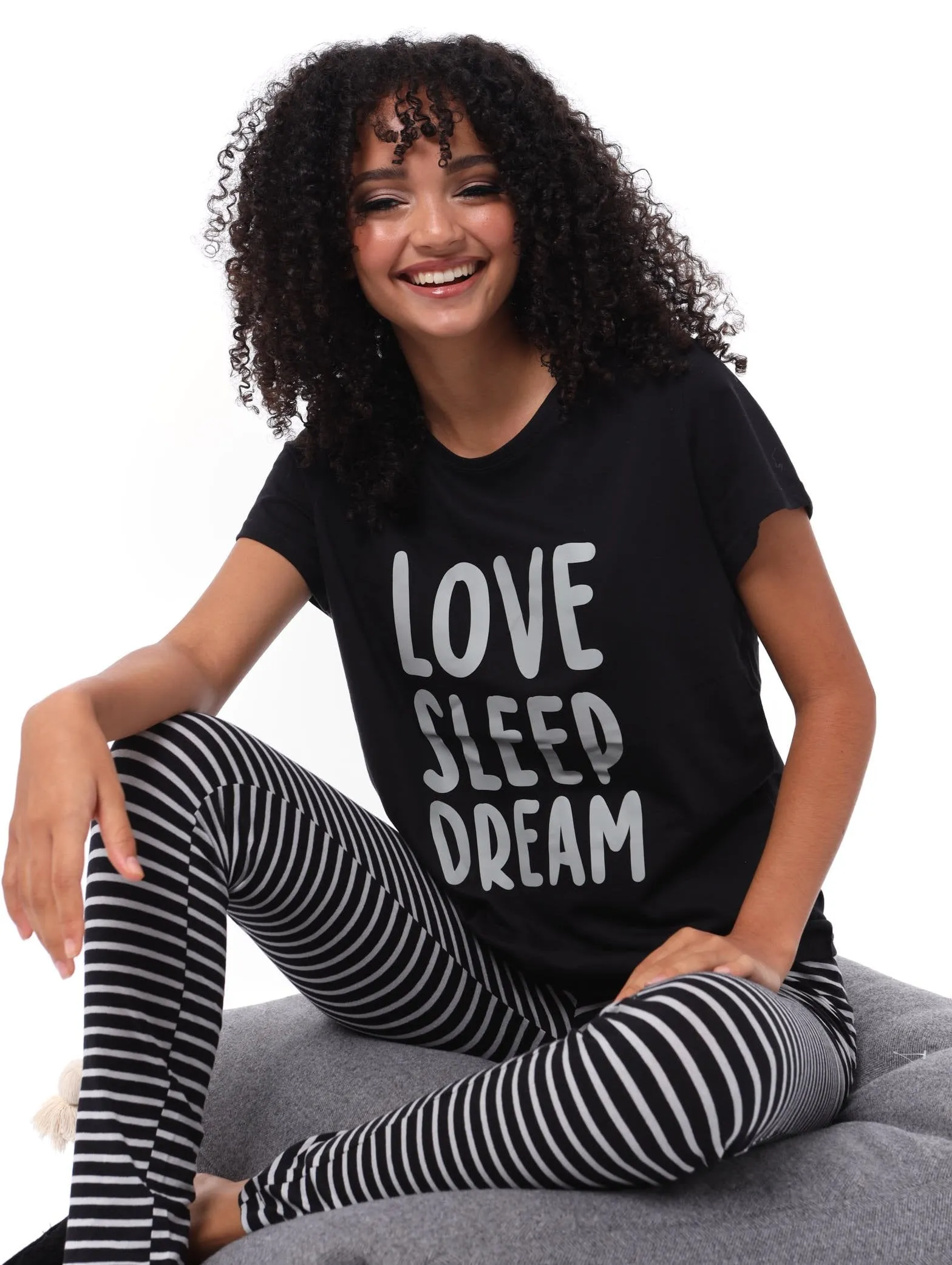 Ladies Love Sleep Dream Legging PJ Set - Black sold by Edgars