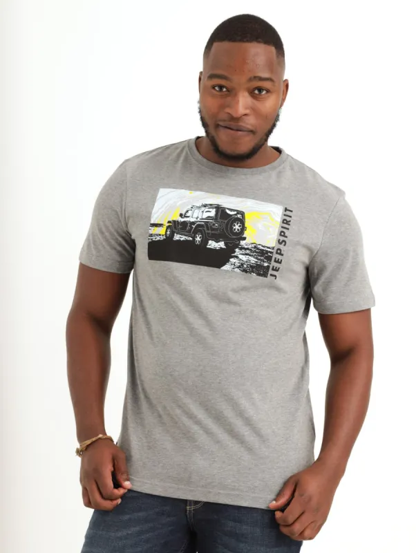 Men's Photo Tee - Grey Melange sold by Edgars