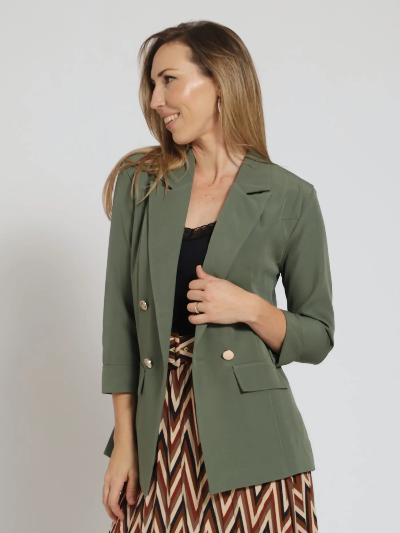 Long Sleeve Turn Up Sleeve Blazer - Fatigue sold by Edgars product image thumbnail 4