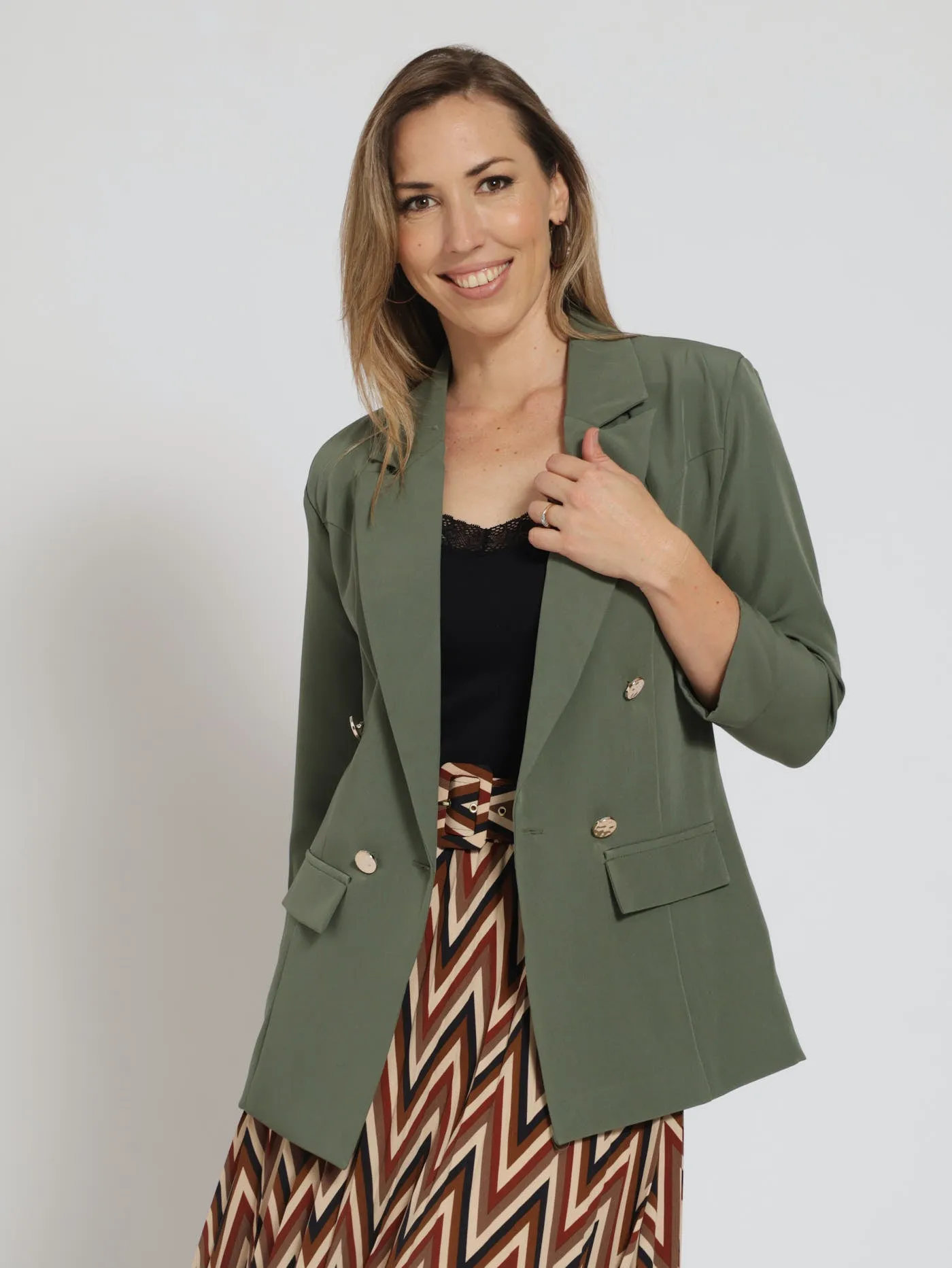 Long Sleeve Turn Up Sleeve Blazer - Fatigue sold by Edgars product image thumbnail 2