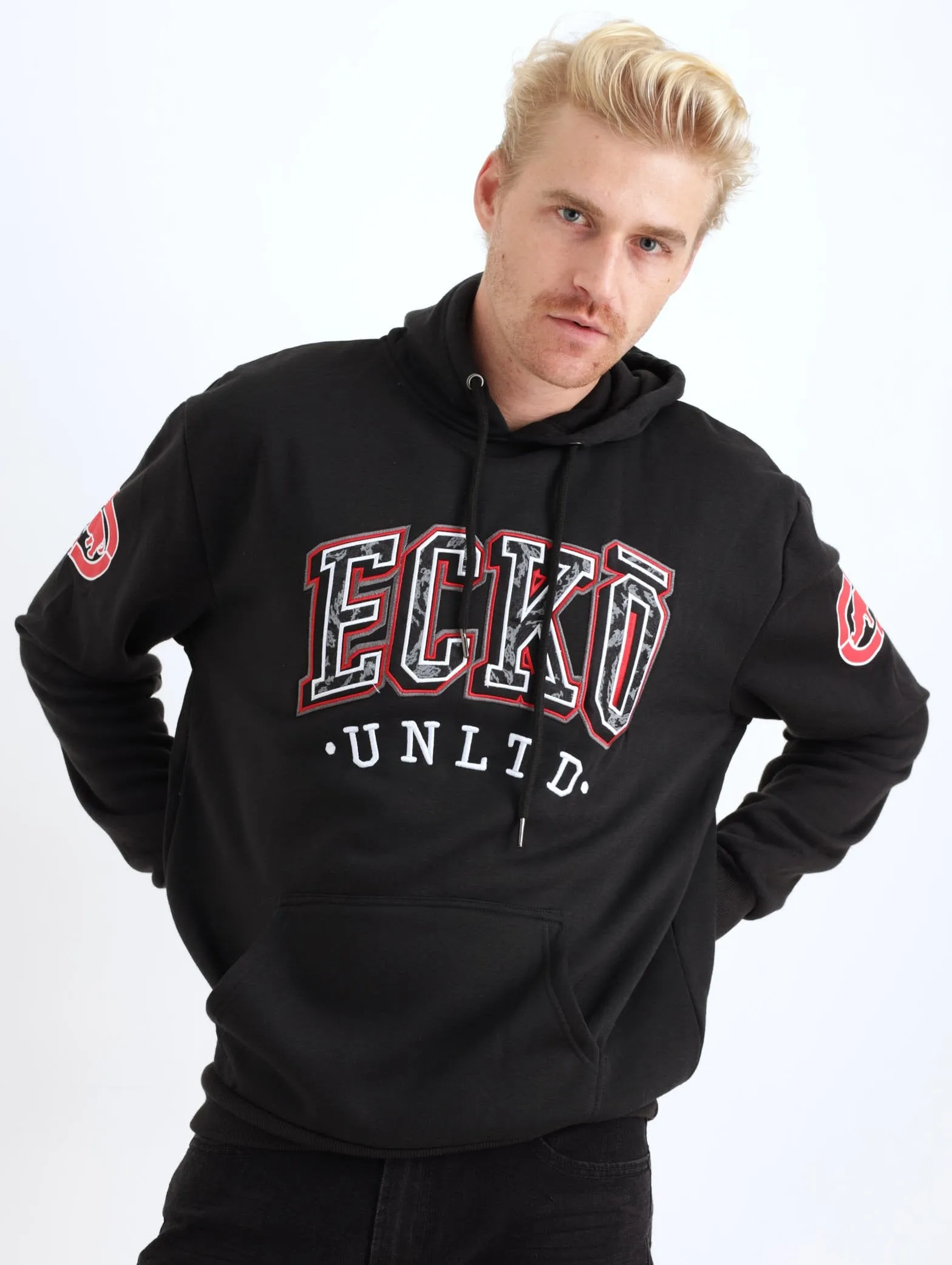 Men's Hooded College Pullover - Black sold by Edgars