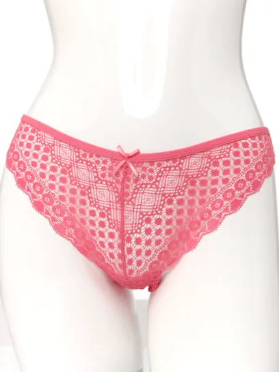 Ladies Single Lace Brazilian - Coral sold by Edgars