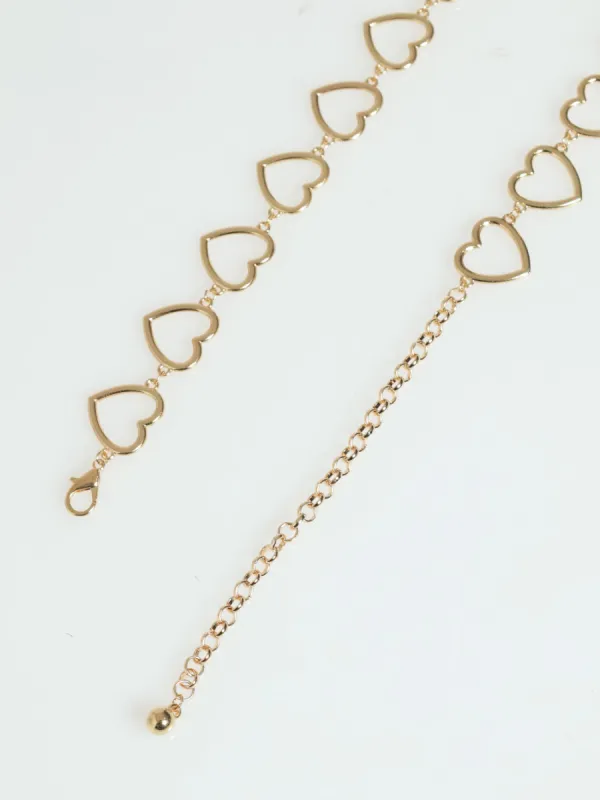 Heart Chain Belt - Gold sold by Edgars
