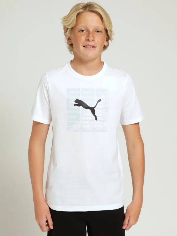 Boys Graphic Logo Tee - White sold by Edgars