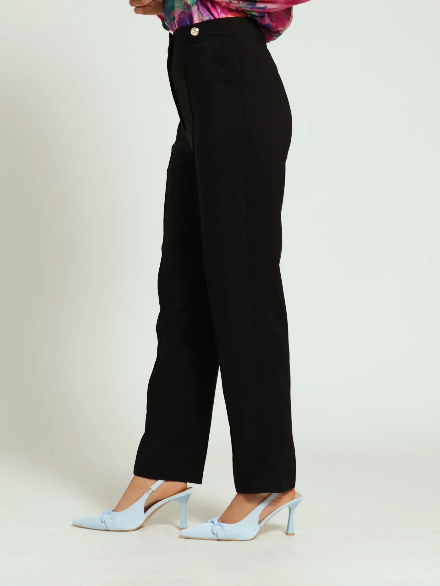 Pin Tuck Tab Detail Slim Leg Pants - Black sold by Edgars product image thumbnail 3