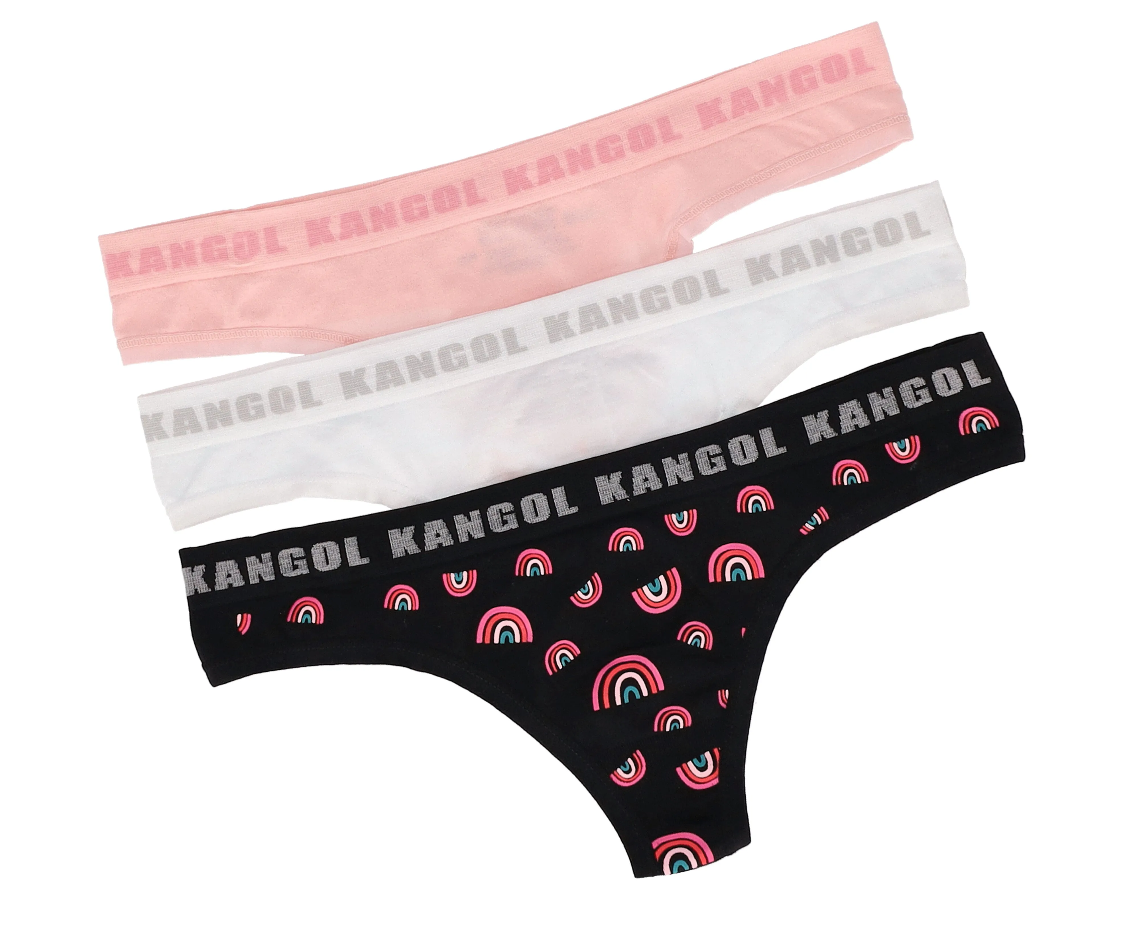 Ladies 3 Pack Seamless Rainbow Printed Thong Panty sold by Edgars