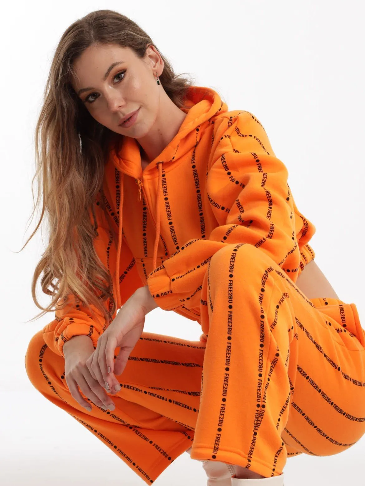 Ladies Striped Zip Through Top - Orange sold by Edgars