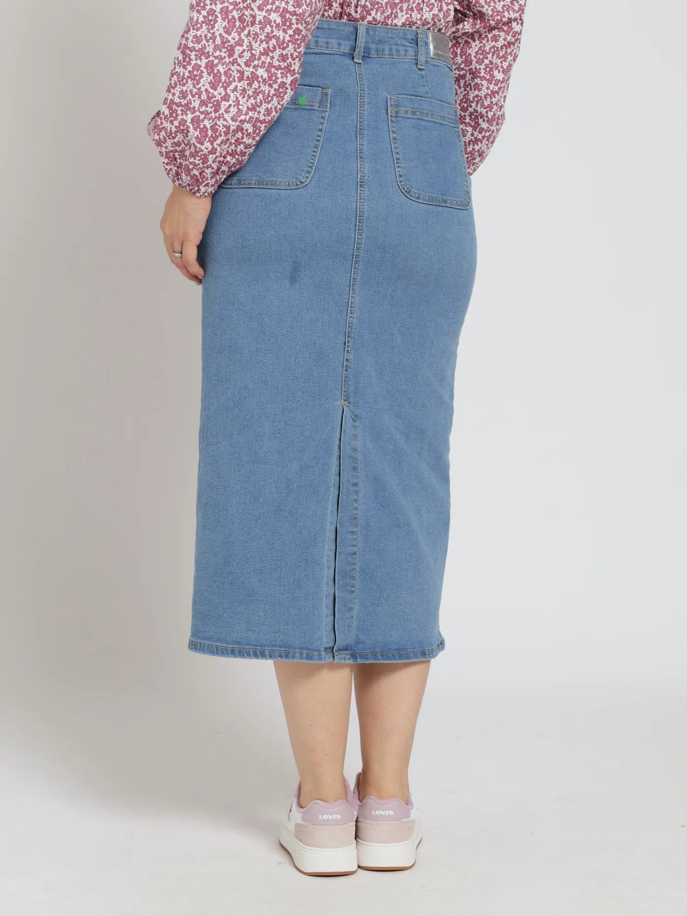 Utility Pocket Denim Pencil Midaxi Skirt - Light Wash sold by Edgars product image thumbnail 4