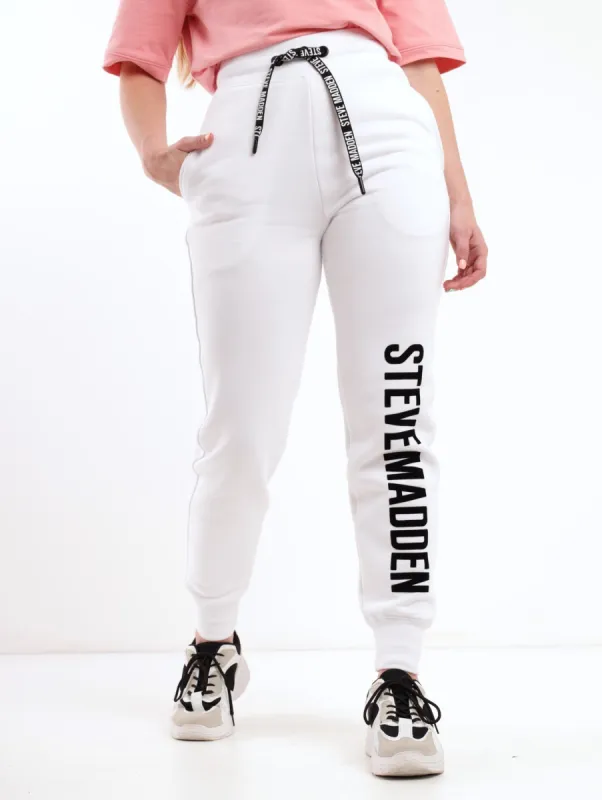 Ladies Jogger With Black Velvet Print - White sold by Edgars
