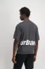 Men's Oversized Printed Branded Tee - Charcoal sold by Edgars