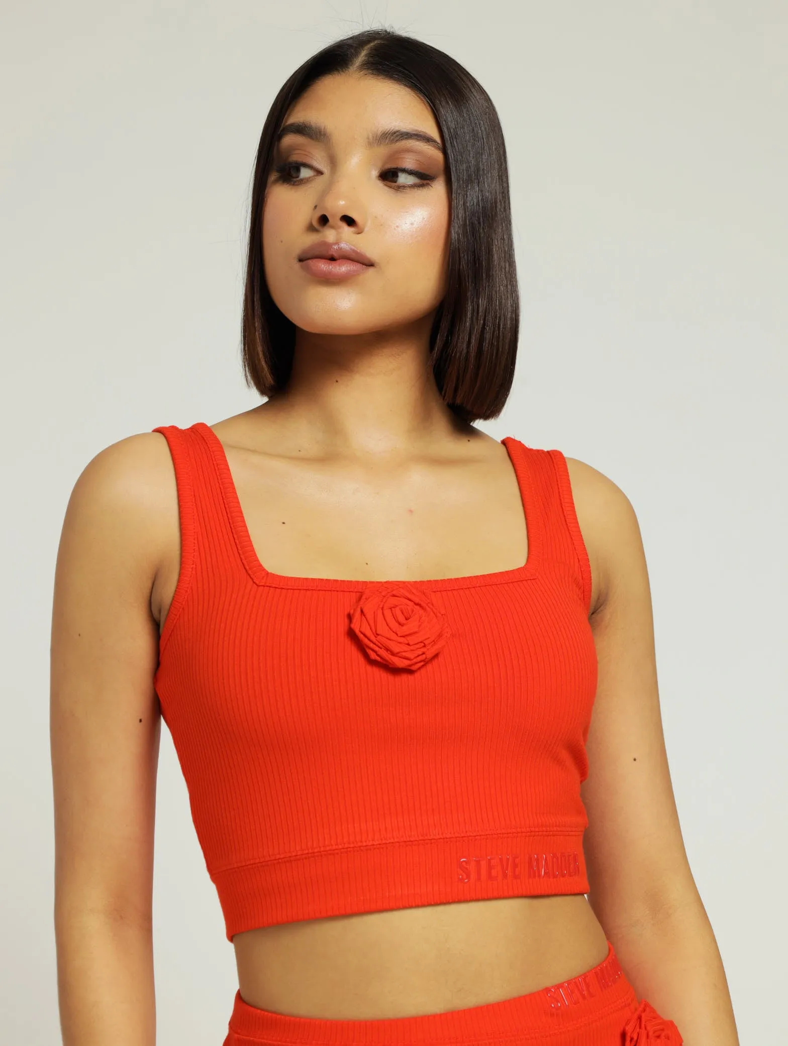 Arianna Cropped Top With Rose - Tangerine sold by Edgars