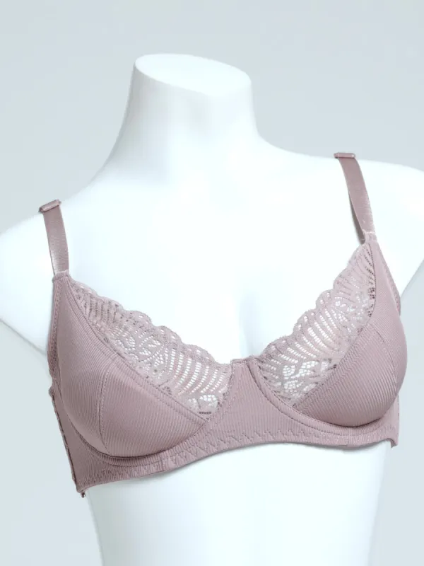 2 Pack Lace/Ribbed Microfibre Bra - Navy/Mocha sold by Edgars