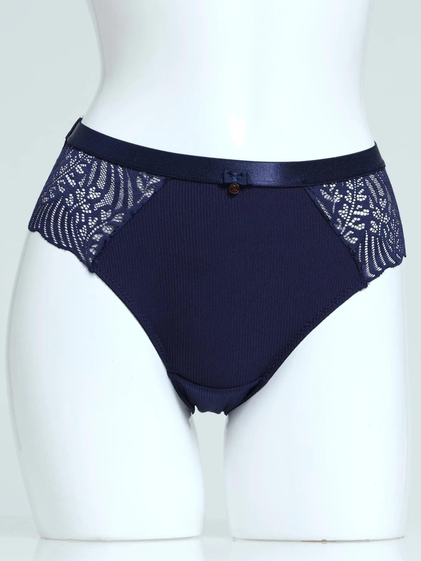 2 Pack Lace/Ribbed Microfibre Brief Panty - Naval Academy/Mocha sold by Edgars product image thumbnail 3