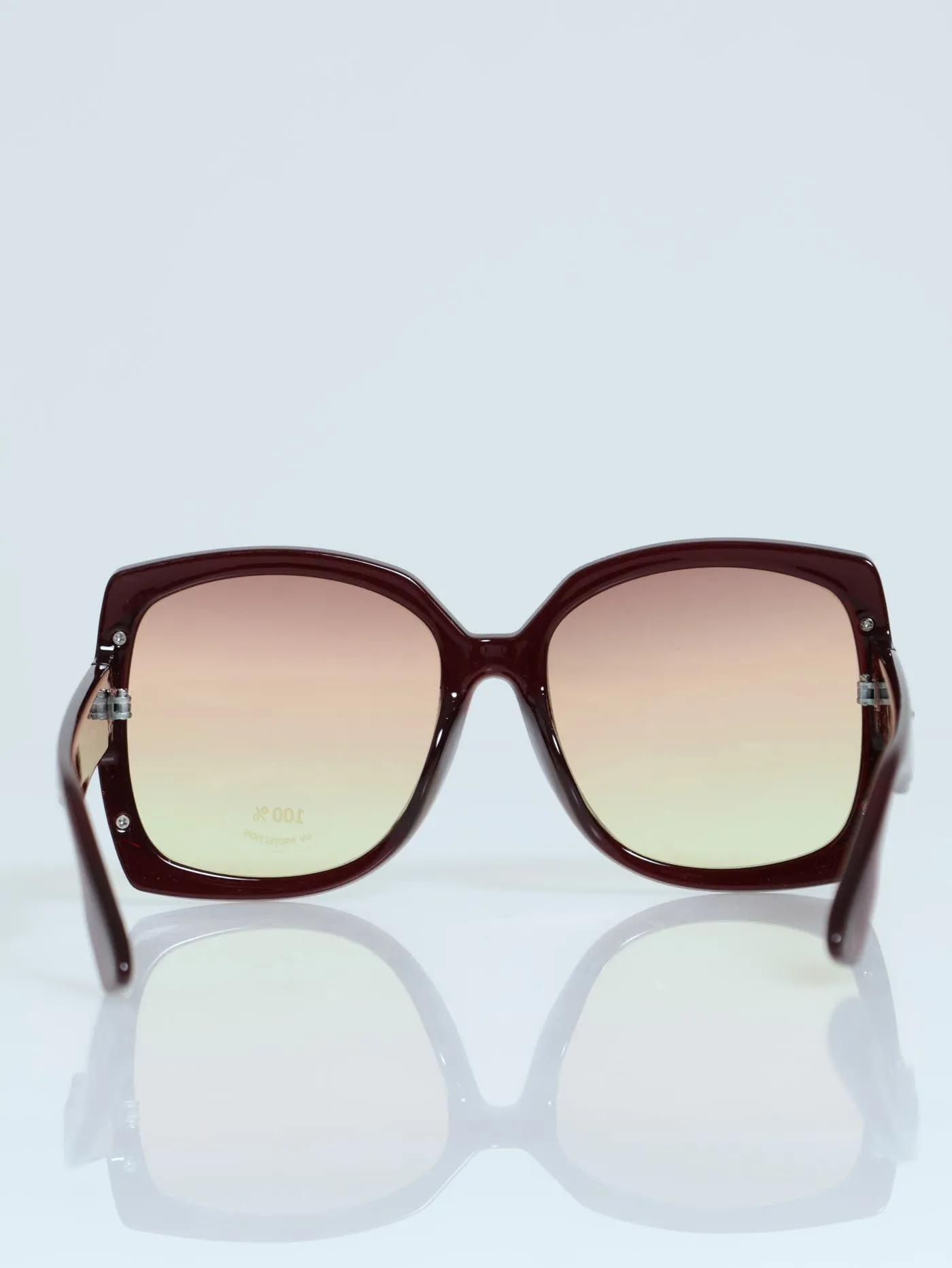 Gold Trim Large Frame Sunglasses - Burgundy sold by Edgars product image thumbnail 3