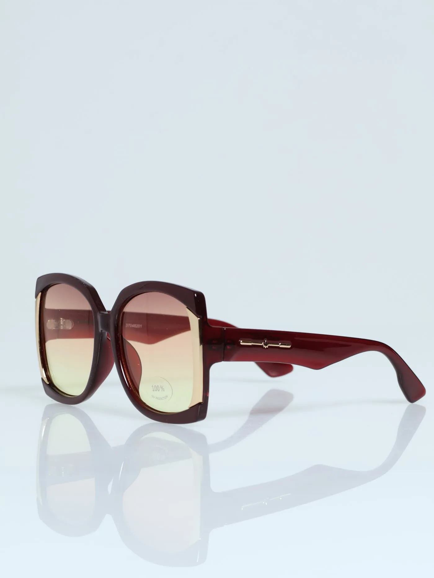 Gold Trim Large Frame Sunglasses - Burgundy sold by Edgars product image thumbnail 2