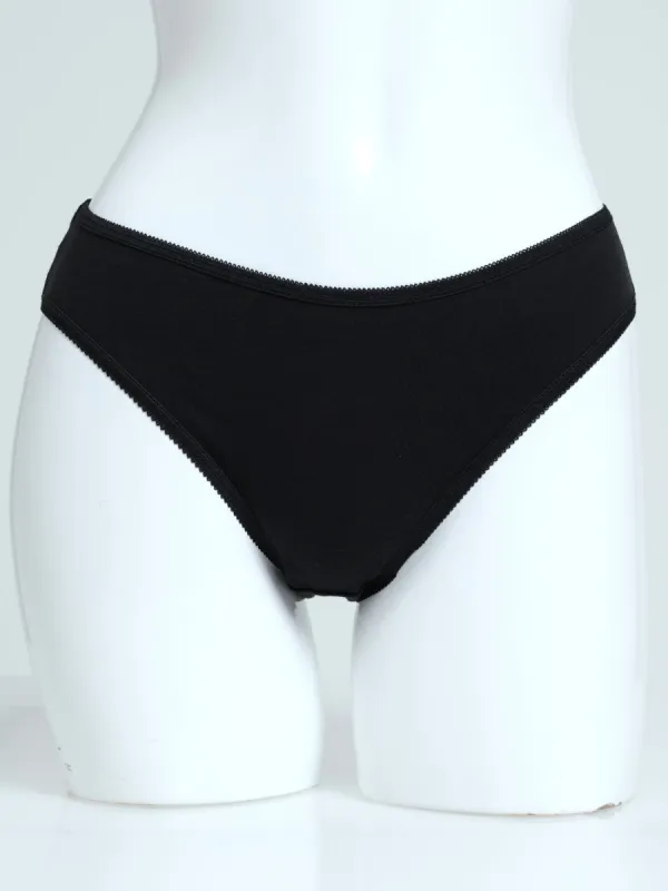 5 Pack Cotton Stretch Bikini - Black/Grey Melange sold by Edgars