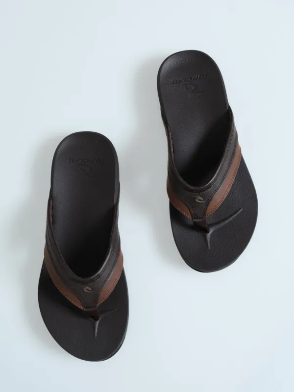 Soft Top Open Toe Wide Vamp Sandal - Brown made by Ripcurl