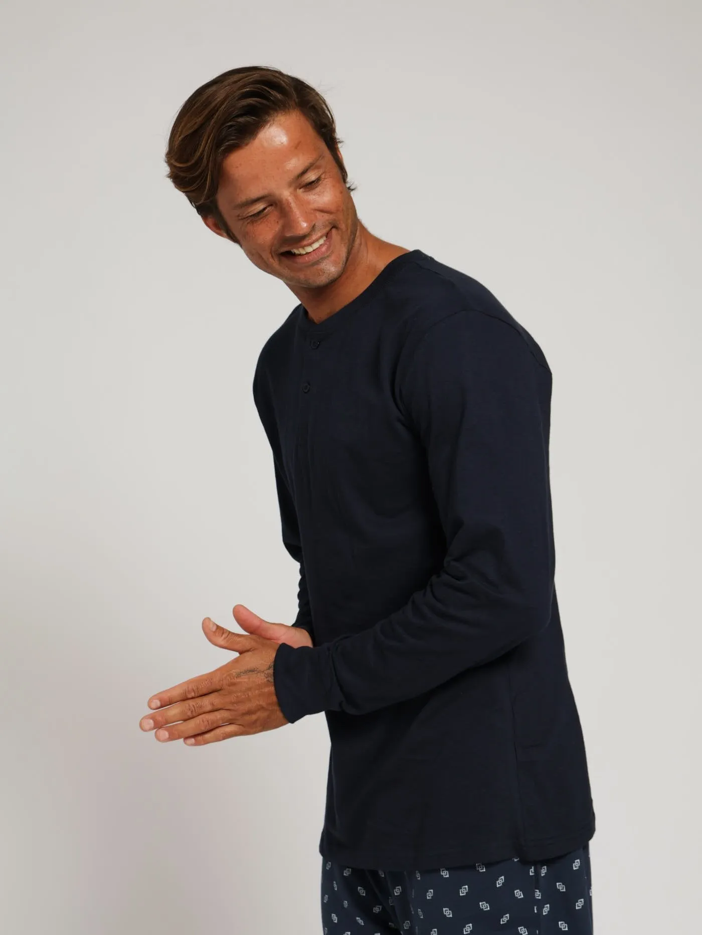 Long Sleeve Henley Top - Navy sold by Edgars product image thumbnail 4