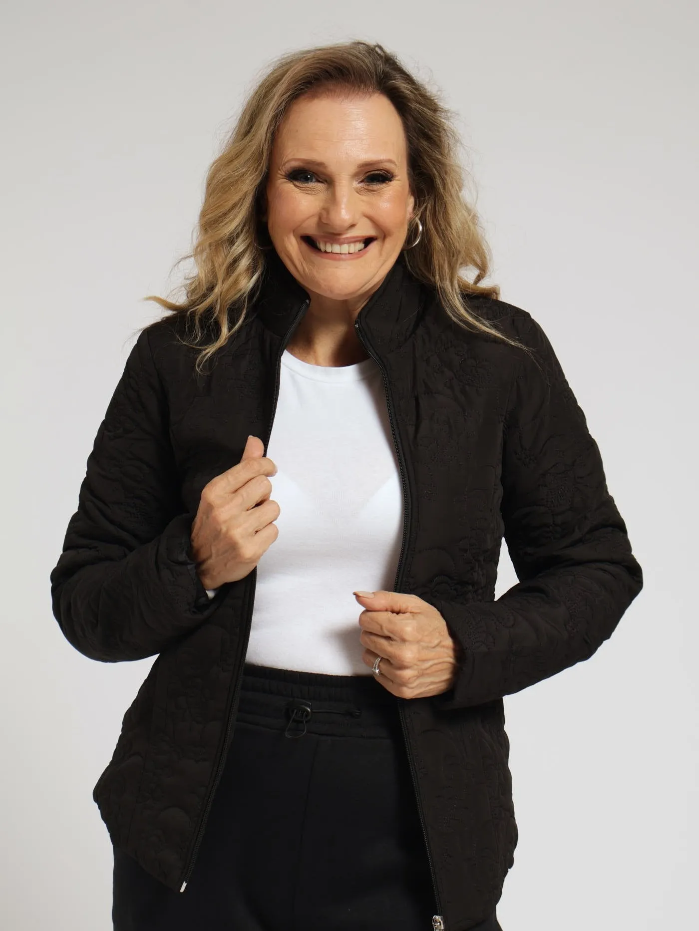 Embroidered Puffer Jacket - Black sold by Edgars