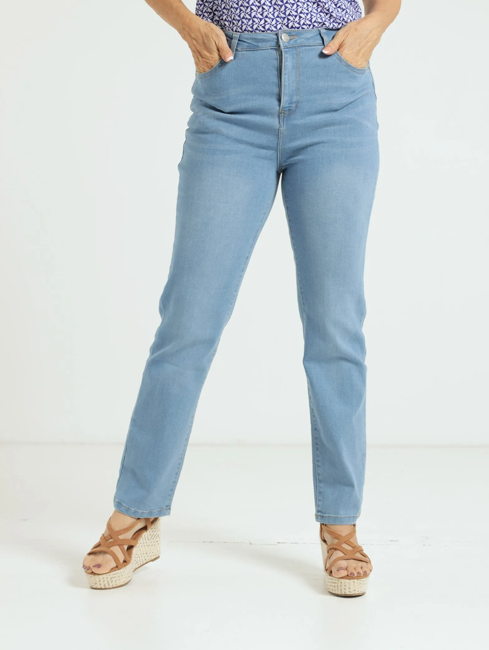 Straight Leg Denim Jeans - Light Wash sold by Edgars