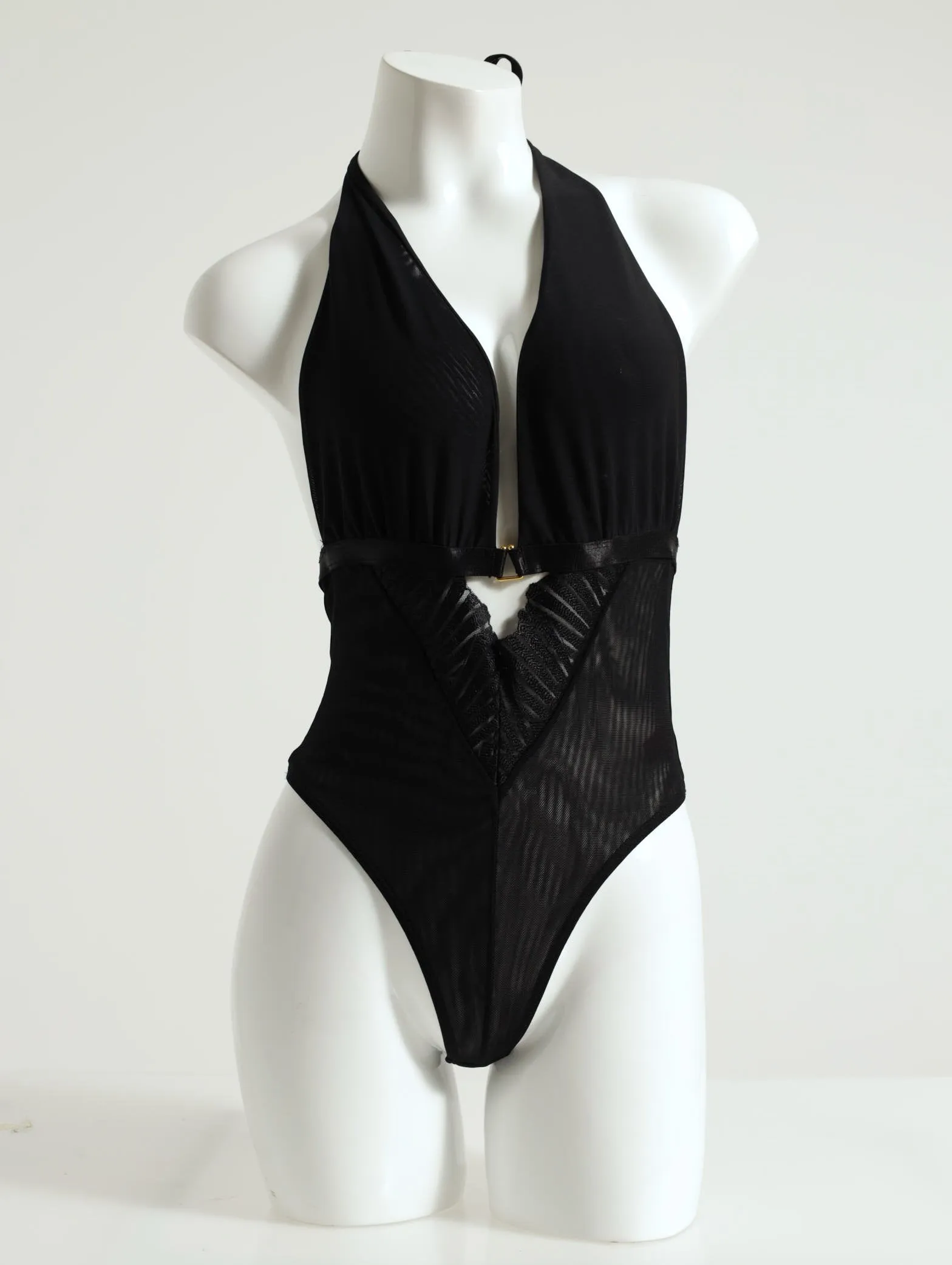 Lace/Mesh Teddy - Black sold by Edgars