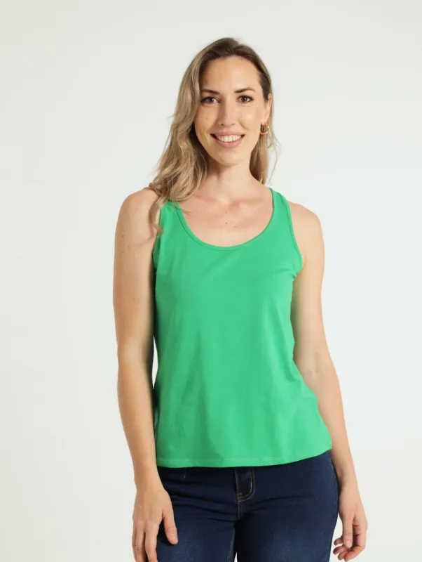 Scoop Neck Stretch Tank Top - Bright Green sold by Edgars 
