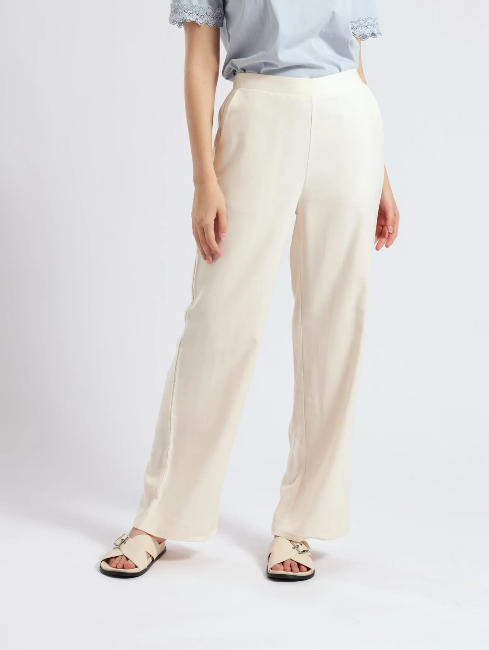 Wide Leg With High Density Pants - Stone sold by Edgars