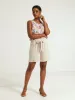 Paperbag Utility Mid Thigh Shorts - Stone sold by Edgars