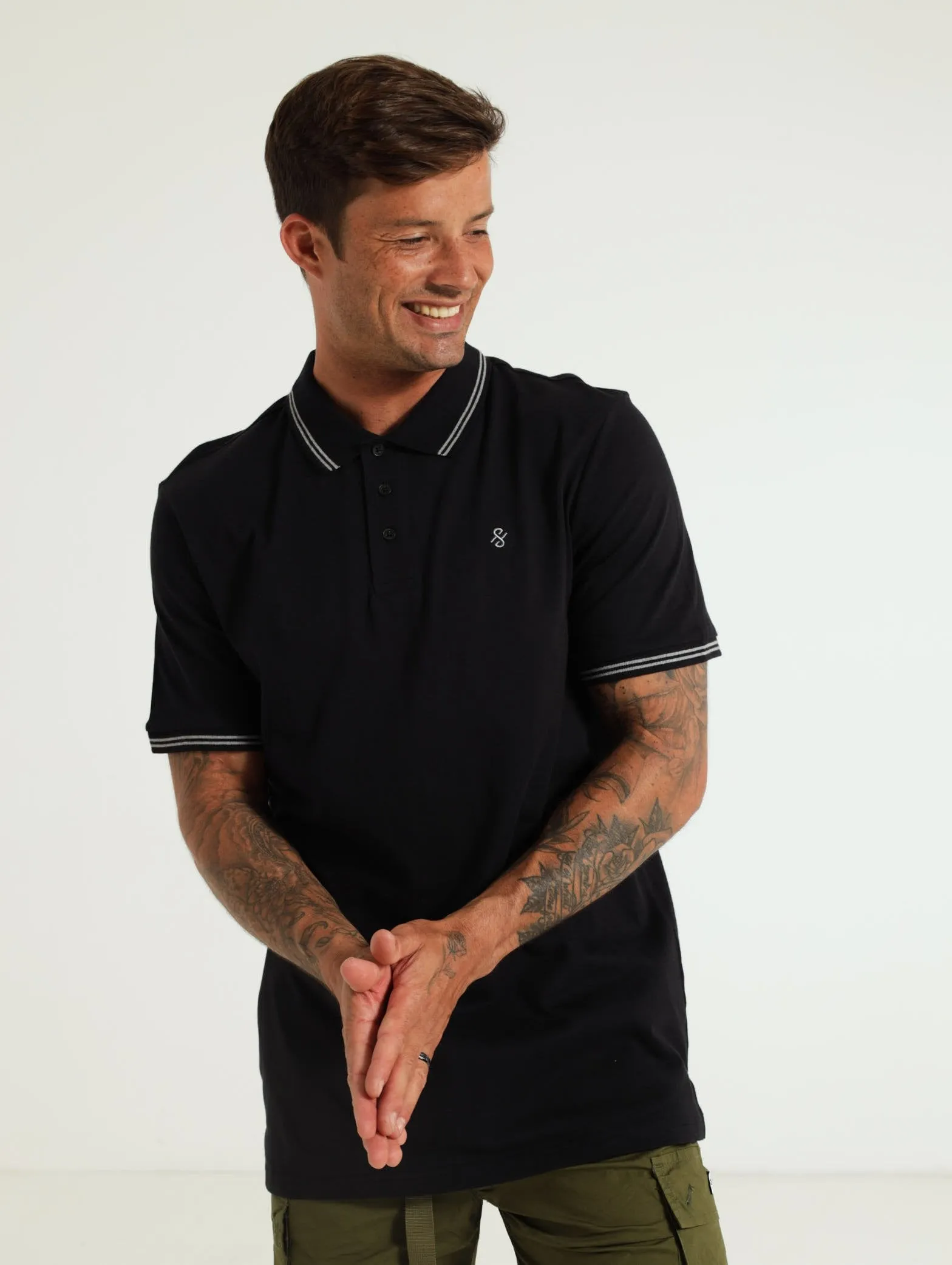 Single Jersey Tip Golfer - Black sold by Edgars