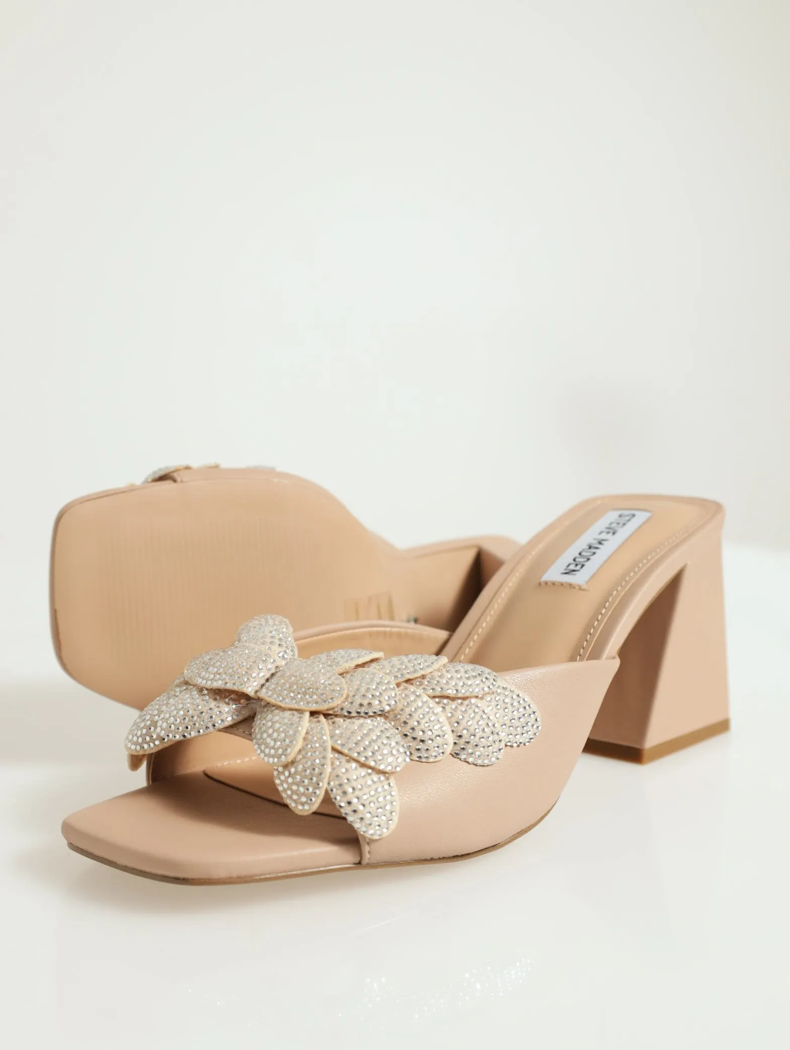 Glowing Embellished Mule Mid Block Heel - Natural sold by Edgars product image thumbnail 4
