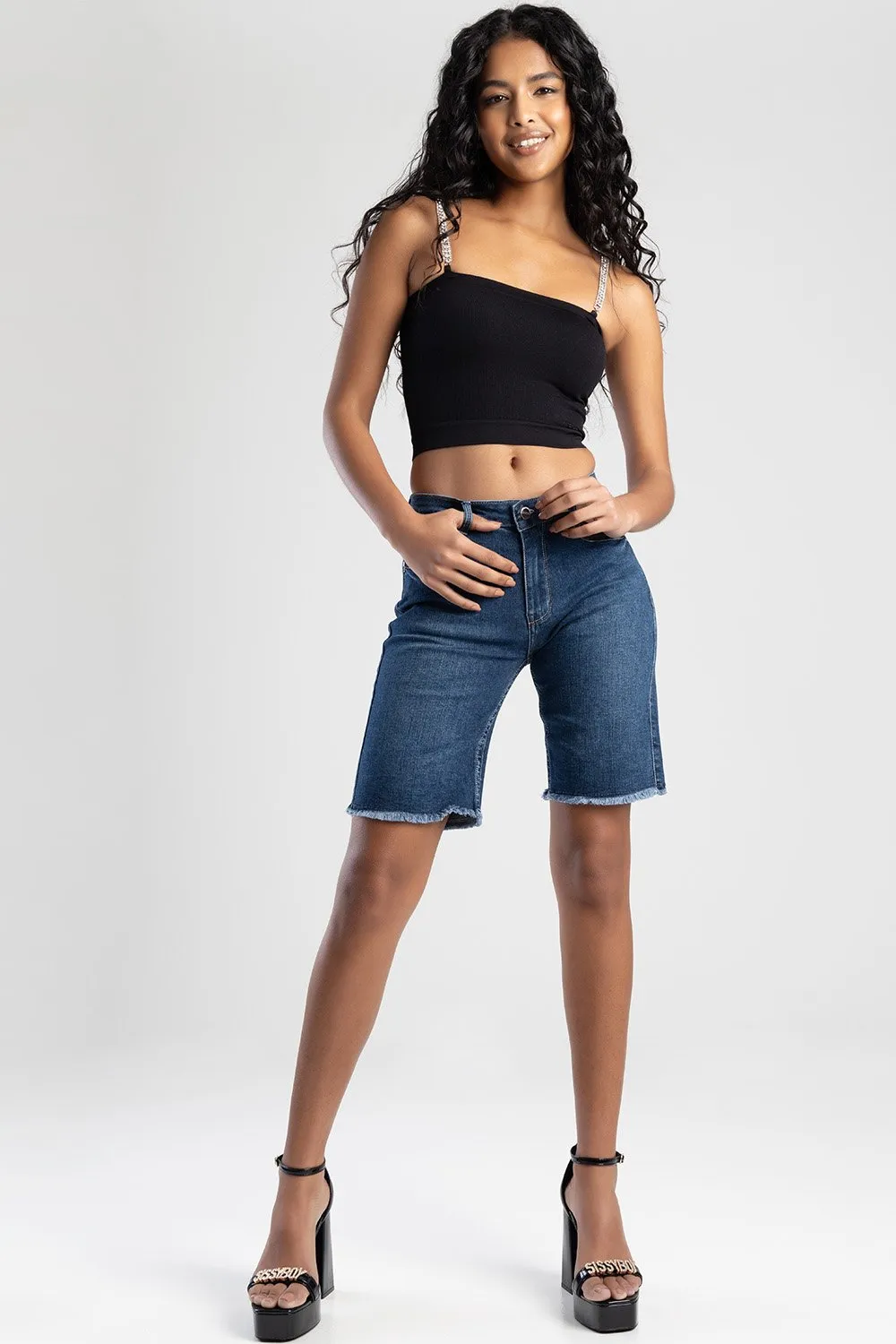 Axel Mid Waist Baggy Fit Bermuda Shorts - Dark Blue sold by Edgars product image thumbnail 4