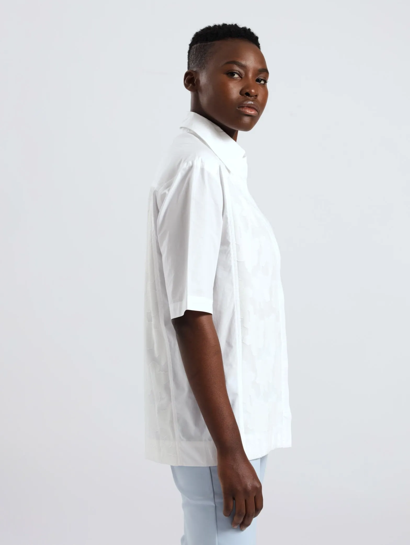 Inset Relaxed Lace Panel Shirt - White sold by Edgars product image thumbnail 2