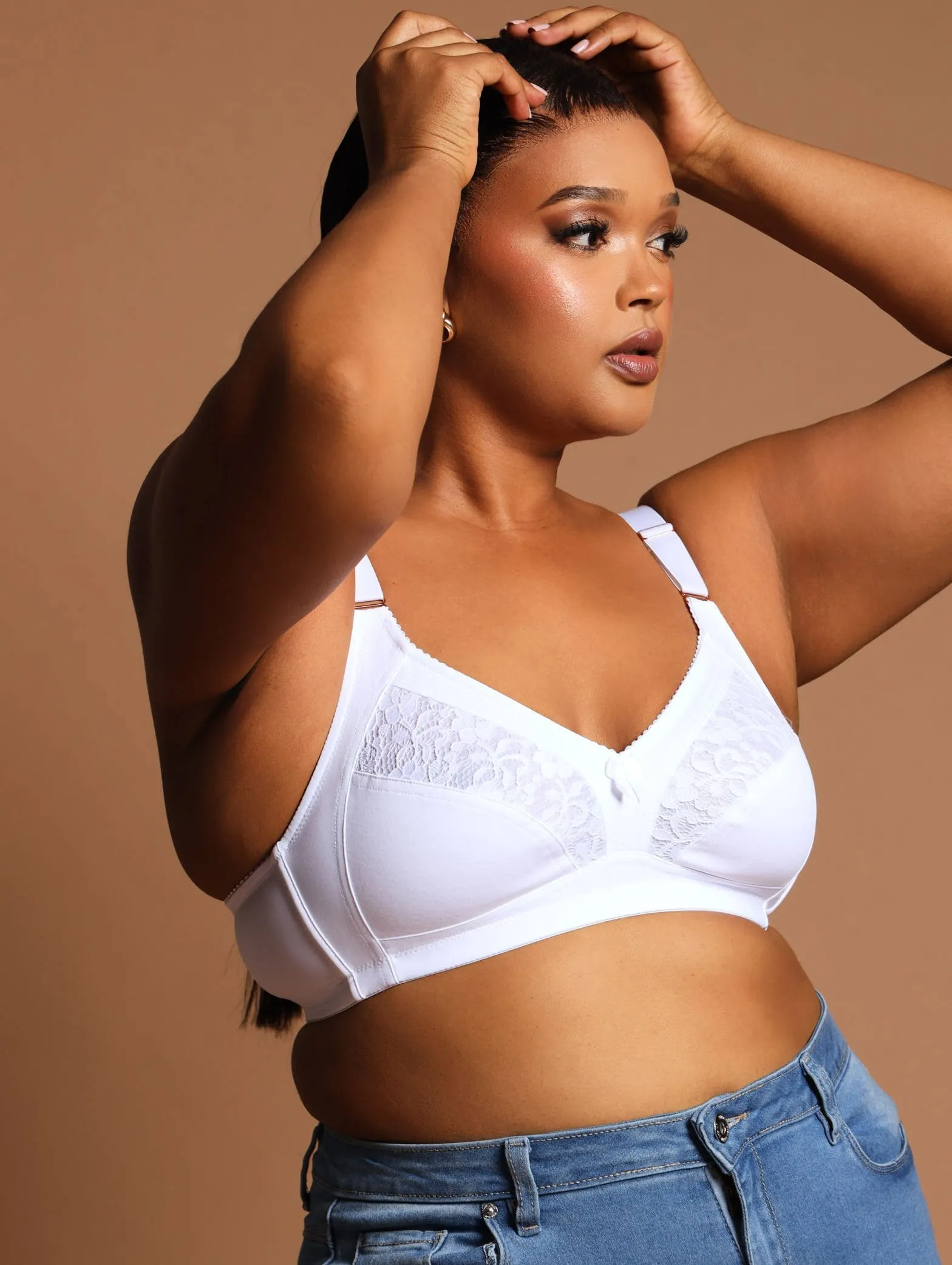 2 Pack M-Frame Total Support Bra - Beige/White sold by Edgars product image thumbnail 4