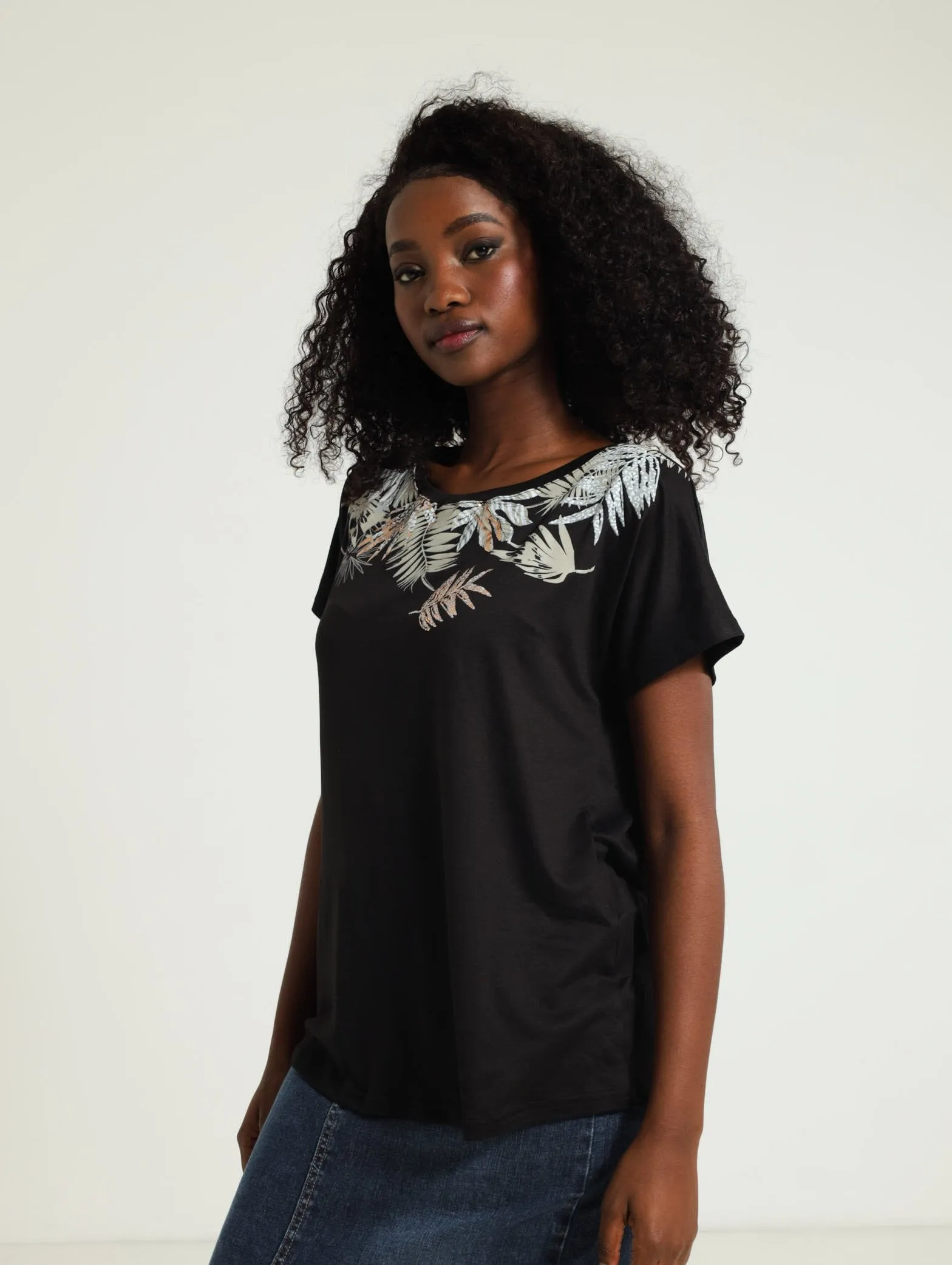 Block Print Tropic Animal Tee - Black sold by Edgars product image thumbnail 2