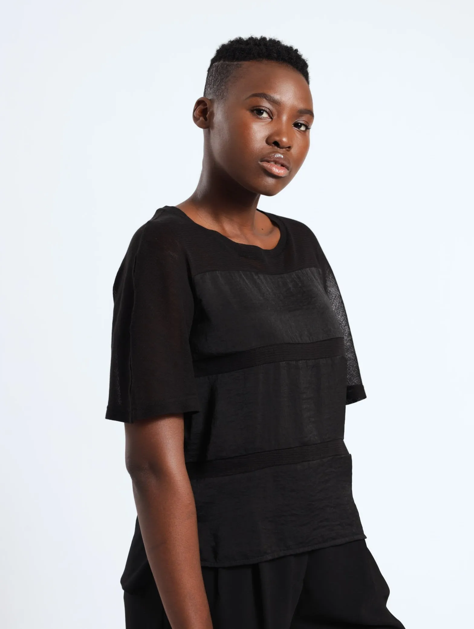Fashioned Panelled Mesh Tee - Black sold by Edgars product image thumbnail 2