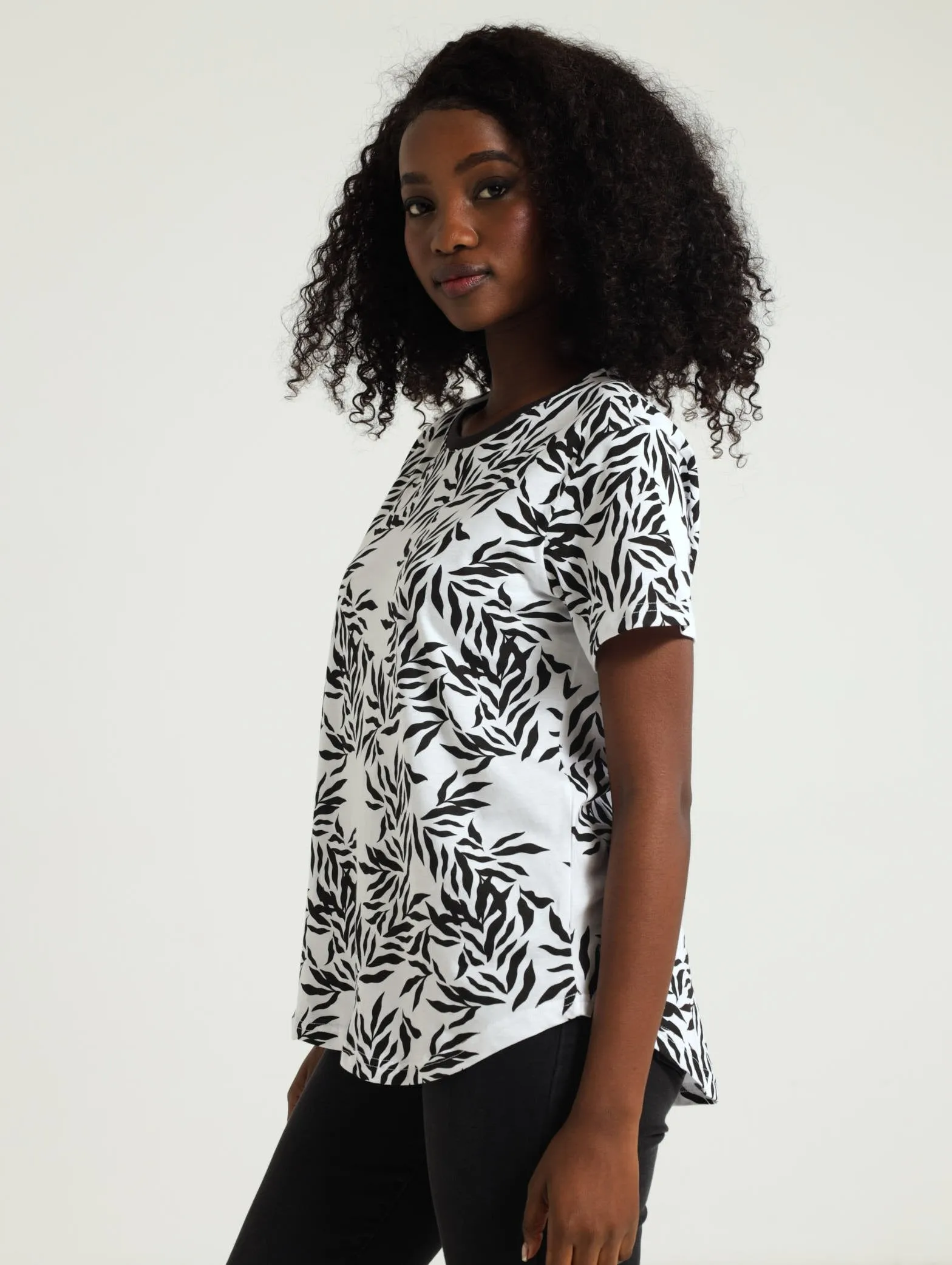 Cotton Crew Tee - White/Black sold by Edgars product image thumbnail 2