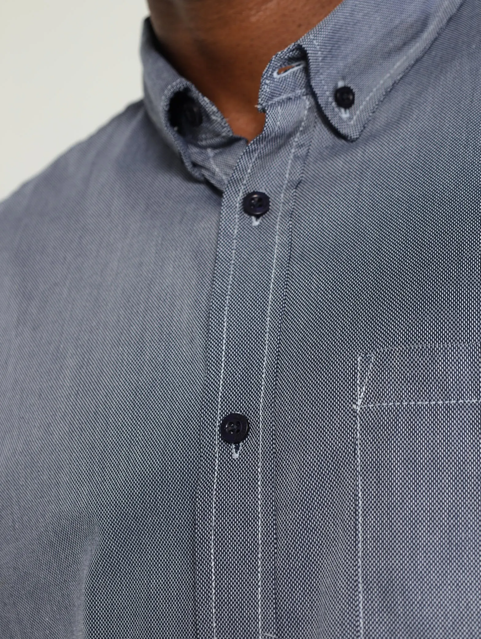 Long Sleeve Plain Dobby Shirt - Navy sold by Edgars product image thumbnail 4